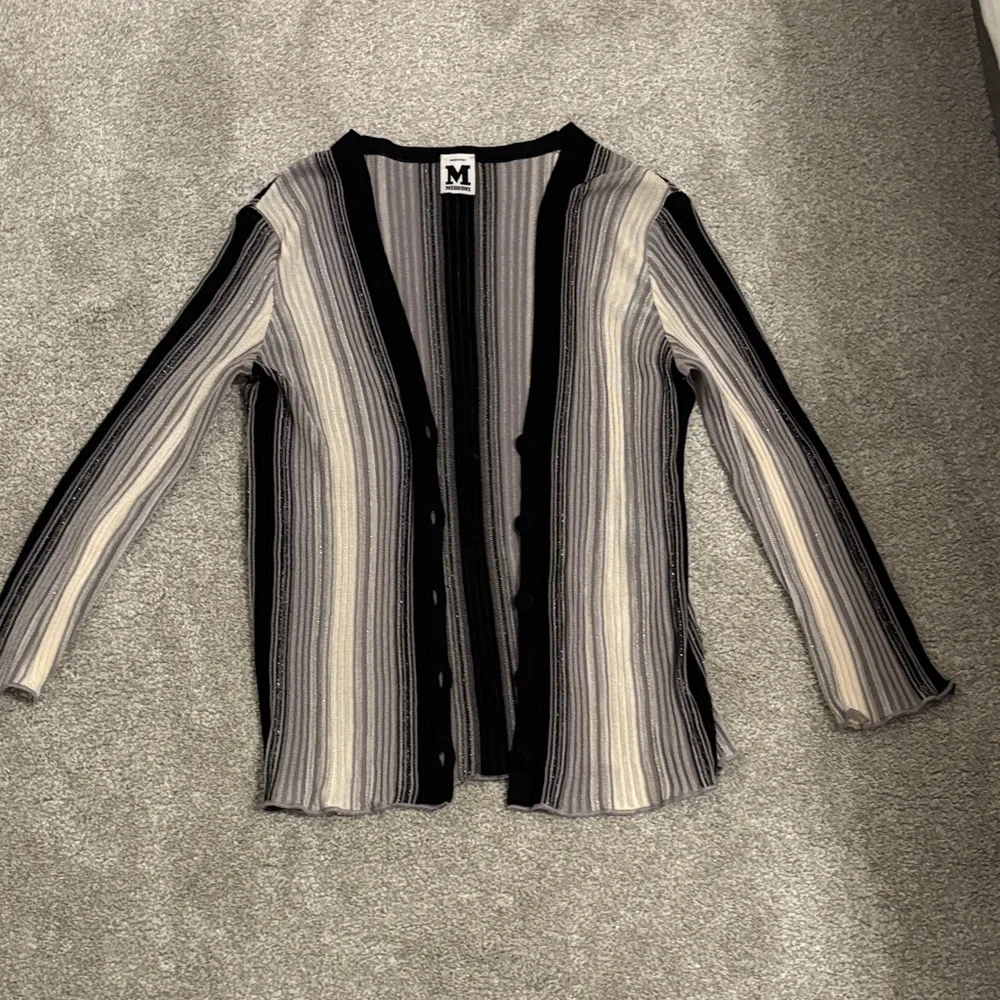 M by Missoni Black/Cream/Silver Striped Metallic Sweater Set - Picture 3 of 9